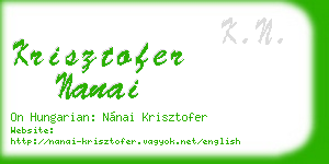 krisztofer nanai business card